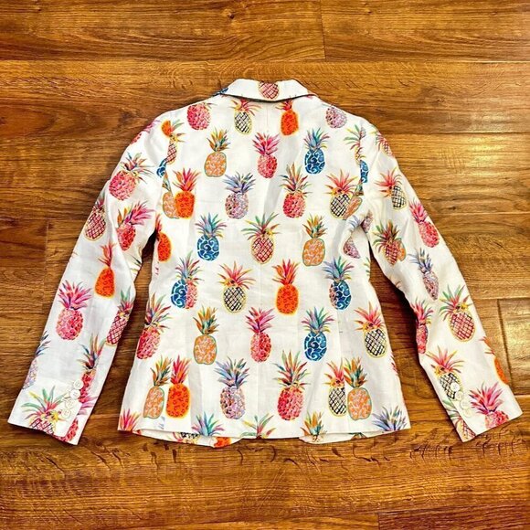 J.Crew Collection linen pineapple Campbell single button blazer - Picture 3 of 5